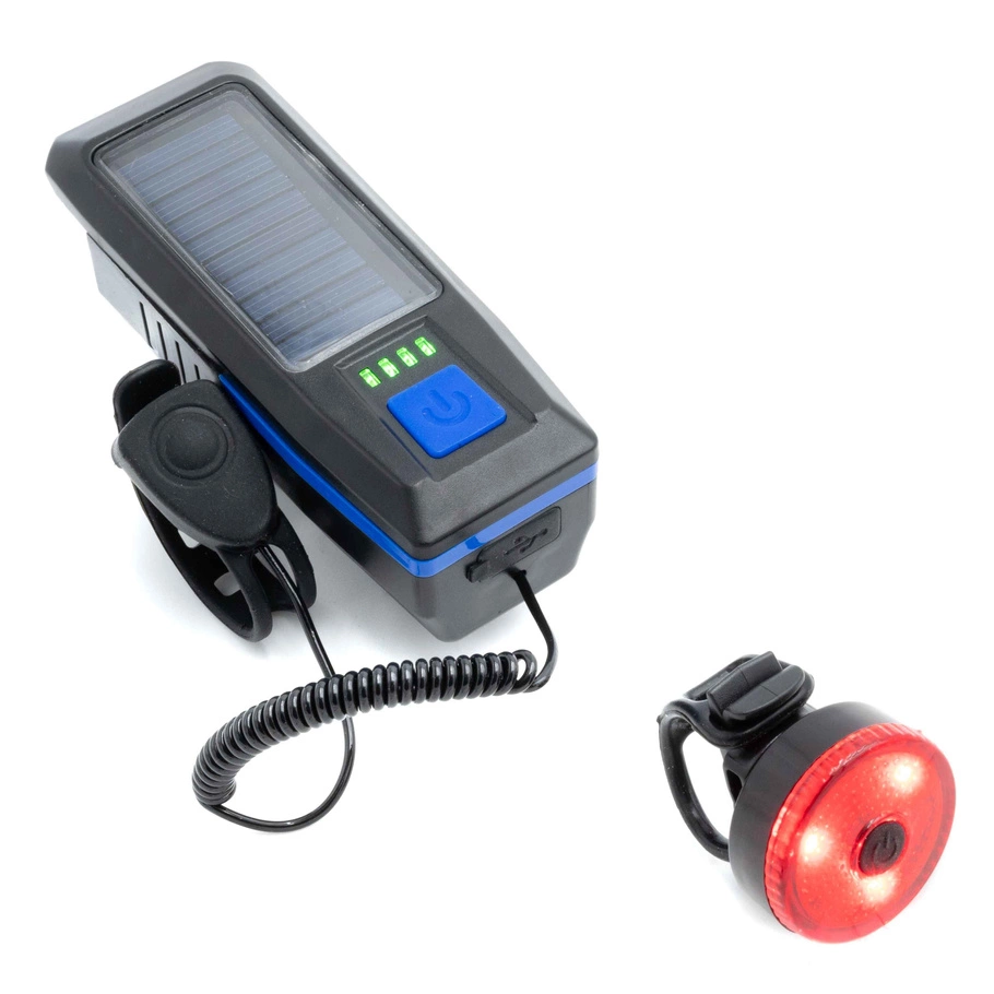 Luz Delantera Led Bocina Luz Trasera Panel Solar