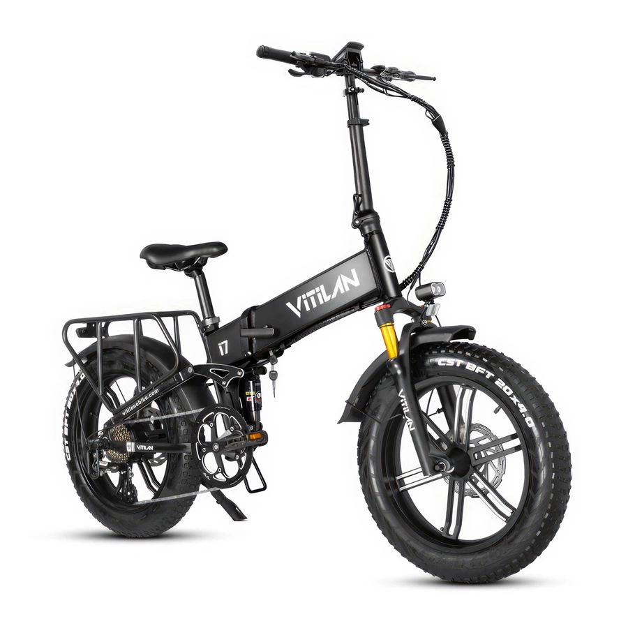 Bicicleta Eléctrica Plegable Vitilan I7 Pro 3.0 - 750W Potencia | Batería 20Ah | Velocidad 28mph | Autonomía 65mi
