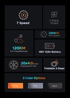 ENGWE EP-2 Pro Bicicleta Eléctrica Plegable - Potencia 250W | Batería 13Ah | Velocidad 15.5mph | Autonomía 75mi