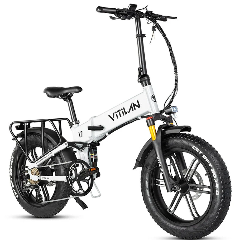 Bicicleta Eléctrica Plegable Vitilan I7 Pro 3.0 - 750W Potencia | Batería 20Ah | Velocidad 28mph | Autonomía 65mi